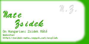 mate zsidek business card