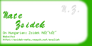 mate zsidek business card